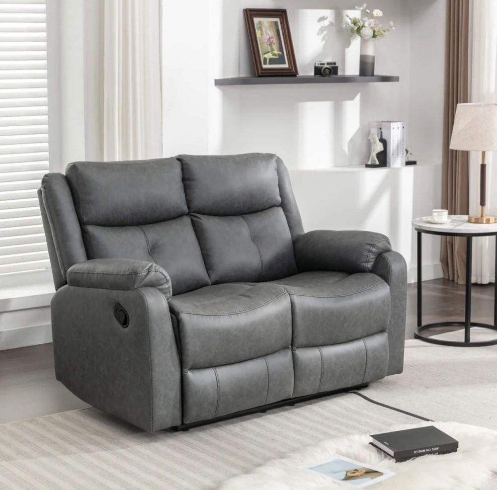  Belair Grey Fabric Recliner 3+2 Sofa Set 