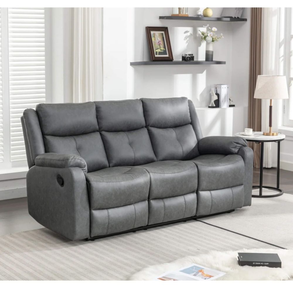  Belair Grey Fabric Recliner 3+2 Sofa Set 