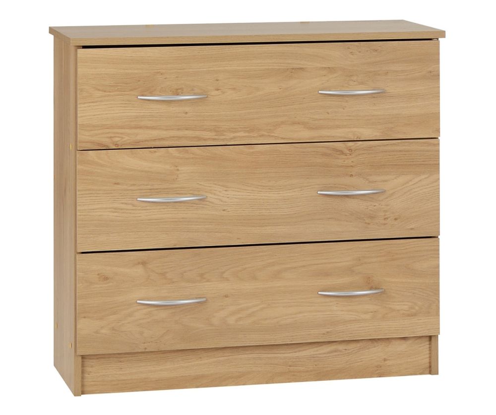 Seconique Furniture Bellingham Oak Veneer 3 Drawer Chest
