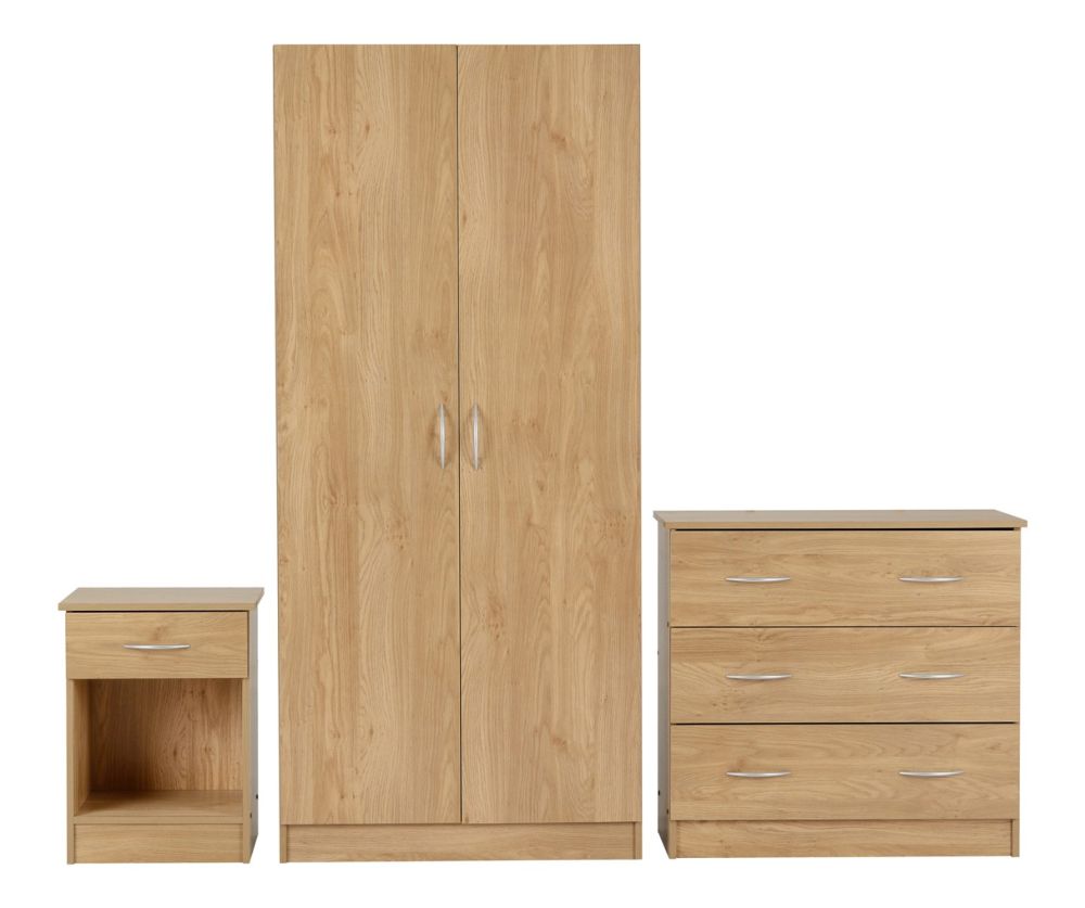 Seconique Furniture Bellingham Oak Veneer 3 Drawer Chest