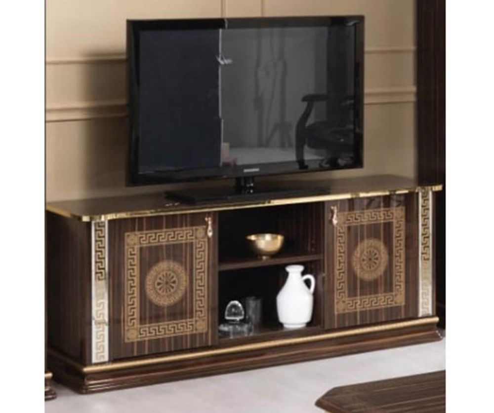 Ben Company New Venus Walnut and Gold Italian Plasma TV Cabinet