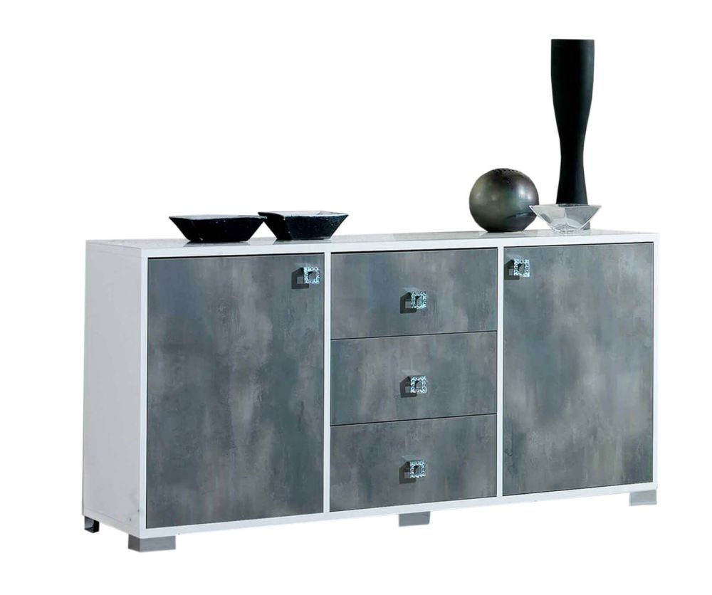 Ben Company Stella White and Grey Finish Italian Sideboard
