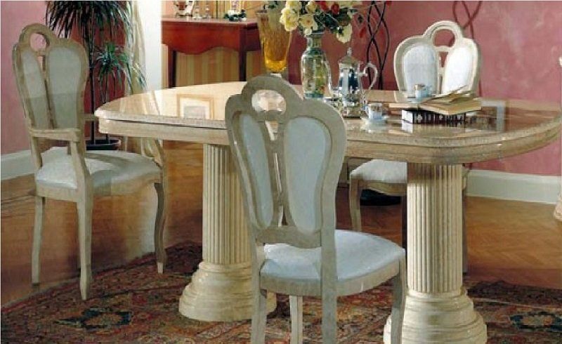Ben Company Tosca Beige Travertine Italian Dining Table Only 