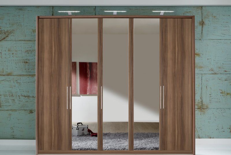 Wiemann Berlin Wooden and Mirror Hinged Door Wardrobe