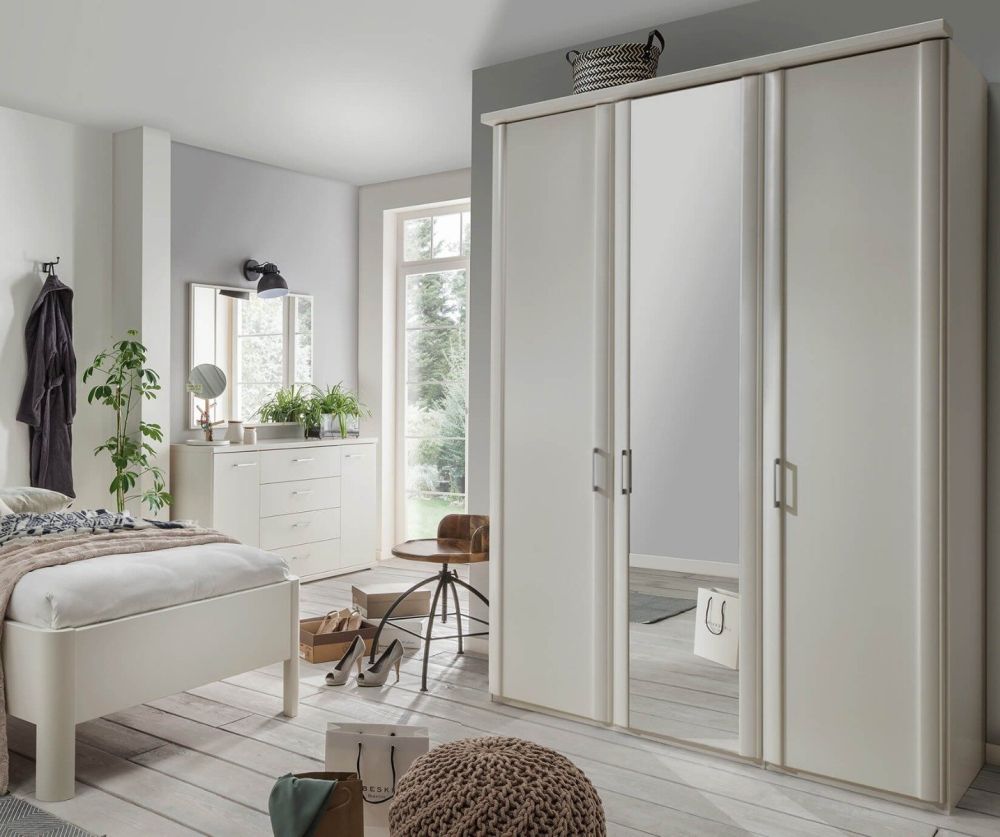 Wiemann Bern Wooden and Mirrored Hinged Door Wardrobe
