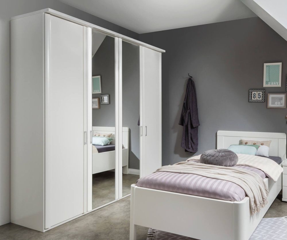 Wiemann Bern Wooden and Mirrored Hinged Door Wardrobe