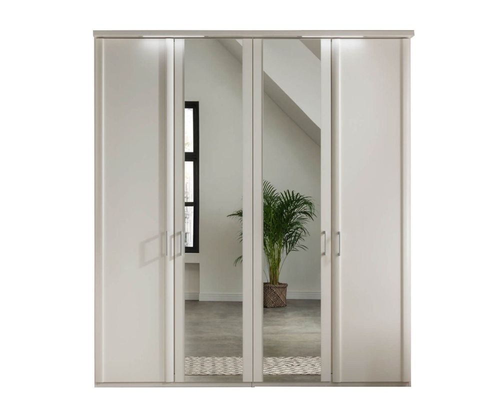 Wiemann Bern Wooden and Mirrored Hinged Door Wardrobe