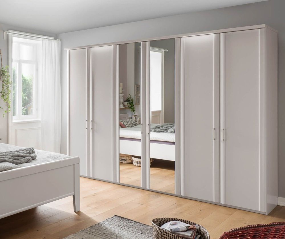 Wiemann Bern Wooden and Mirrored Hinged Door Wardrobe