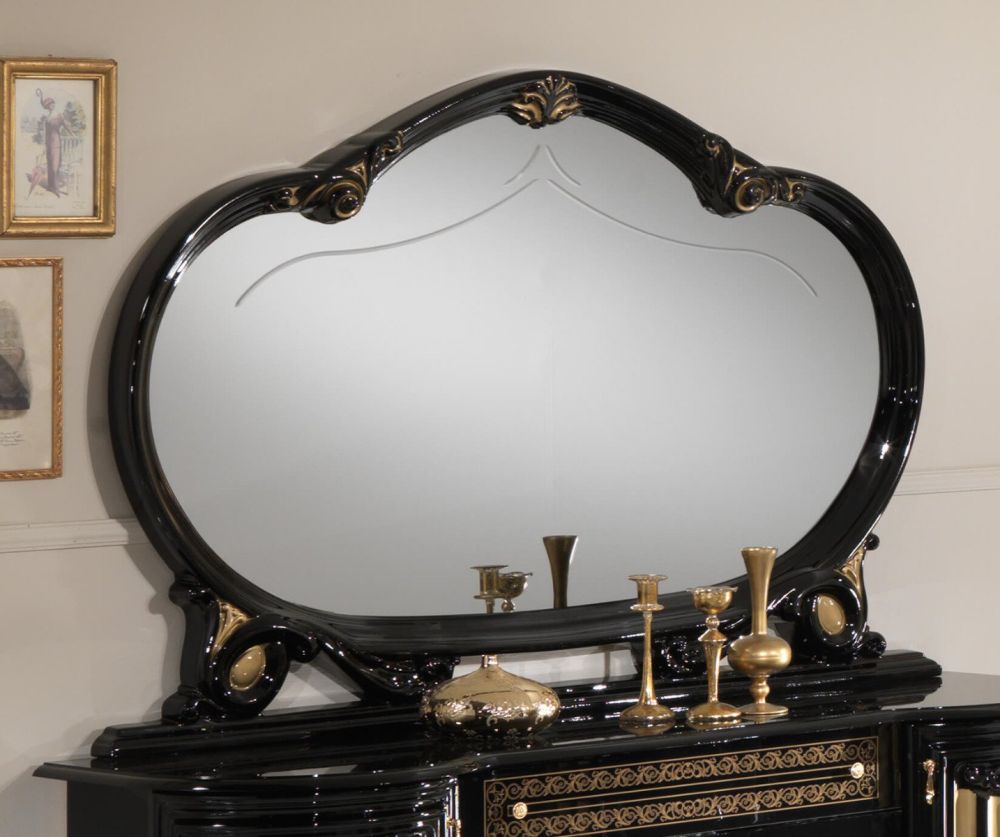 Ben Company Betty Black and Gold Finish Italian Mirror