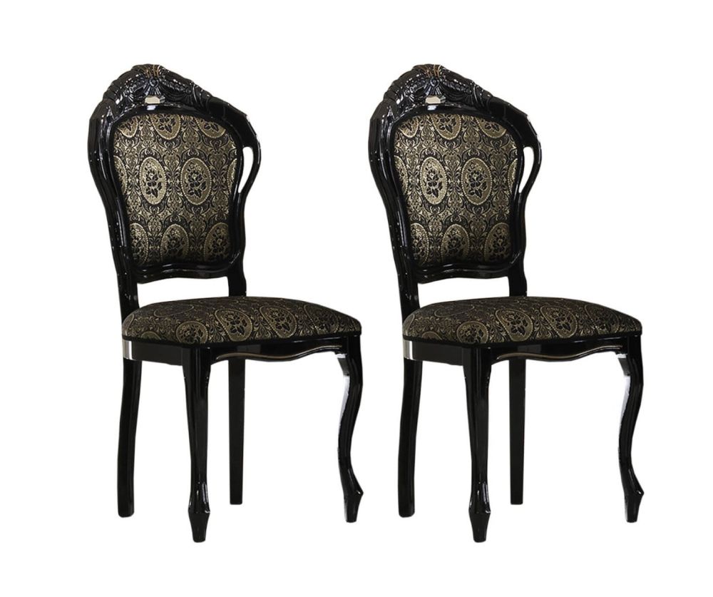 Ben Company Betty Black and Gold Finish Italian Chair