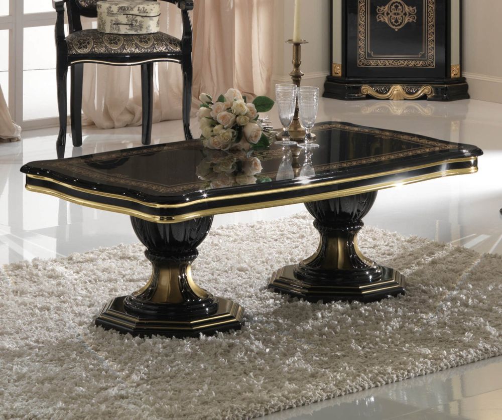 Ben Company Betty Black and Gold Finish Italian Coffee Table