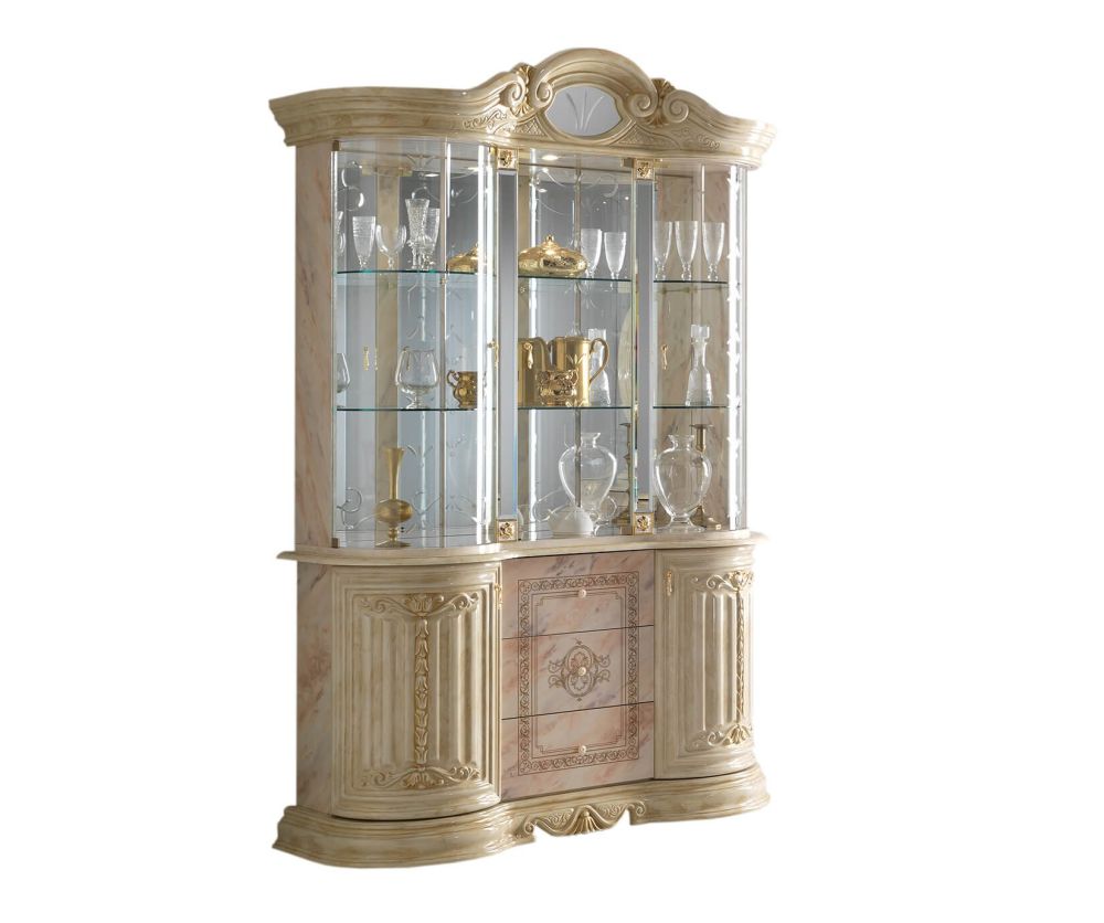 Ben Company Betty Onyx Finish Italian 3 Door Display Cabinet