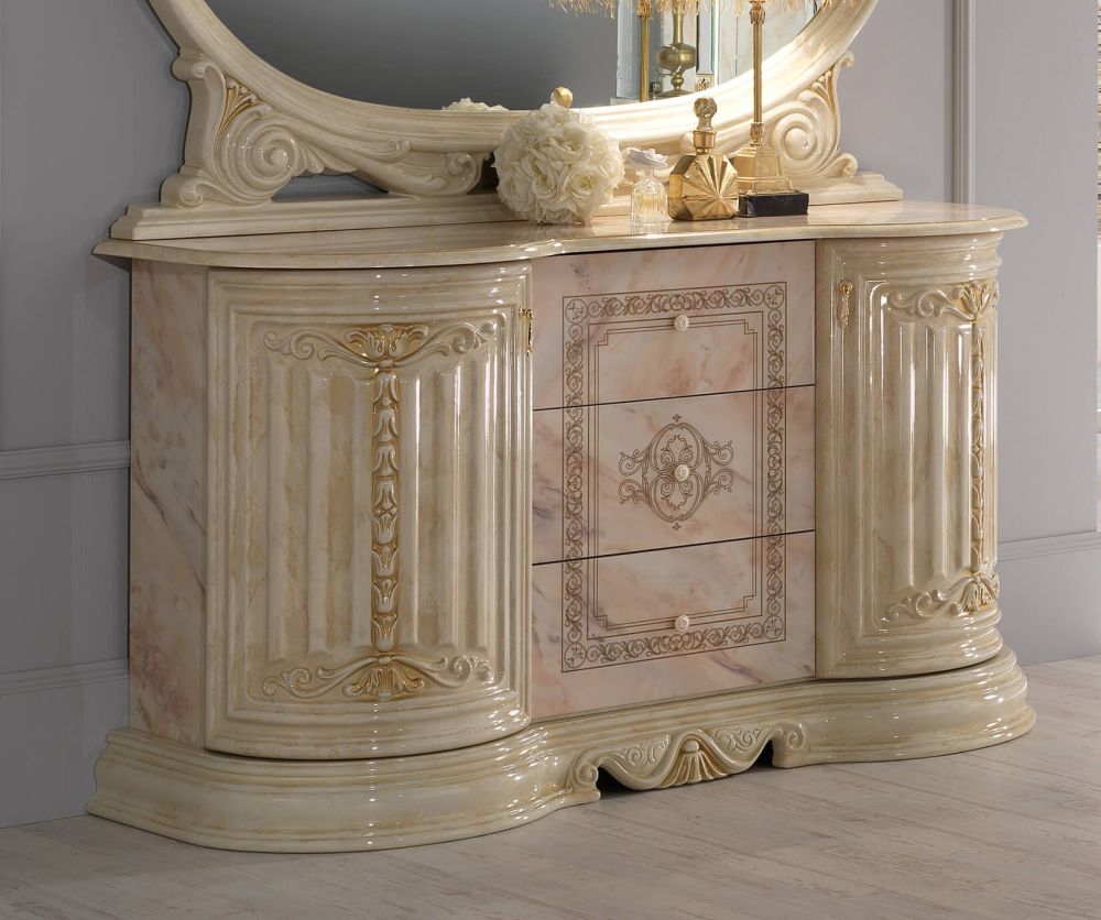 Ben Company Betty Onyx Finish Italian 3 Door Buffet