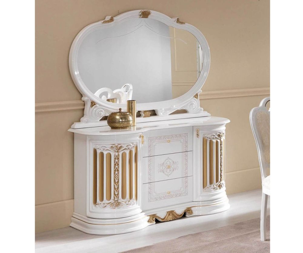 Ben Company Betty White and Gold Finish Italian Mirror