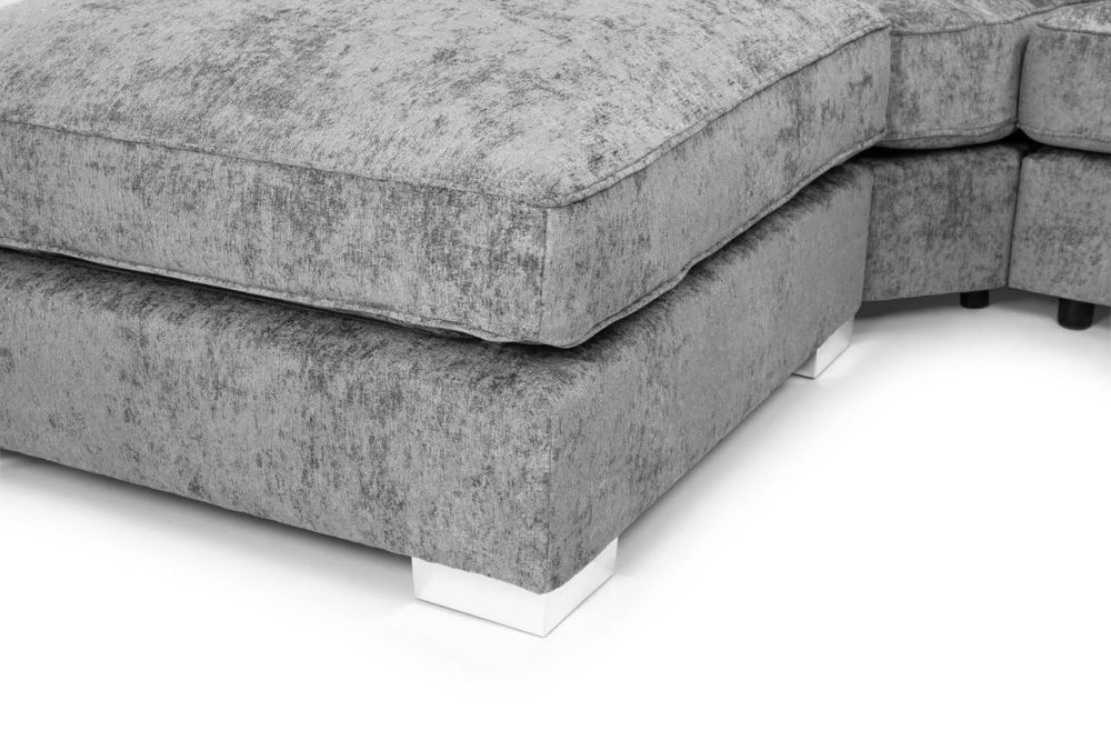 Milano Platinum Fabric U Shape Corner Sofa