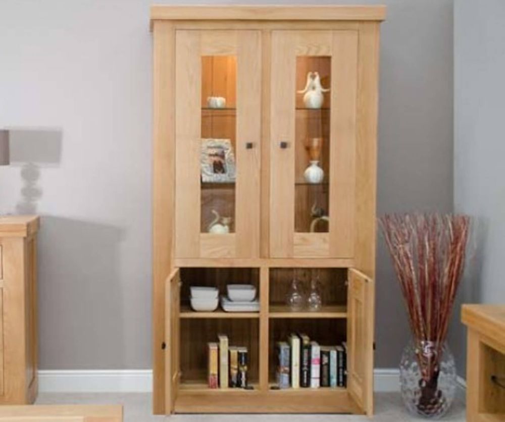 Homestyle GB Bordeaux Oak Glazed Display Cabinet
