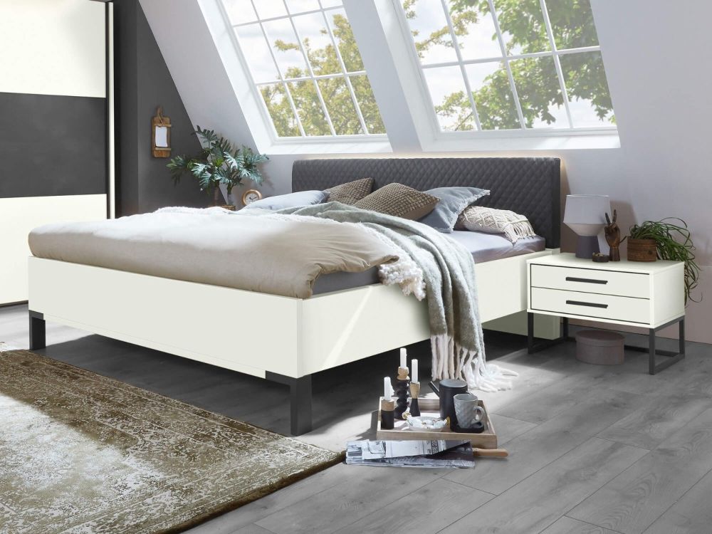 Wiemann Breda Futon Bed With Golden Tufted Faux Leather Headboard