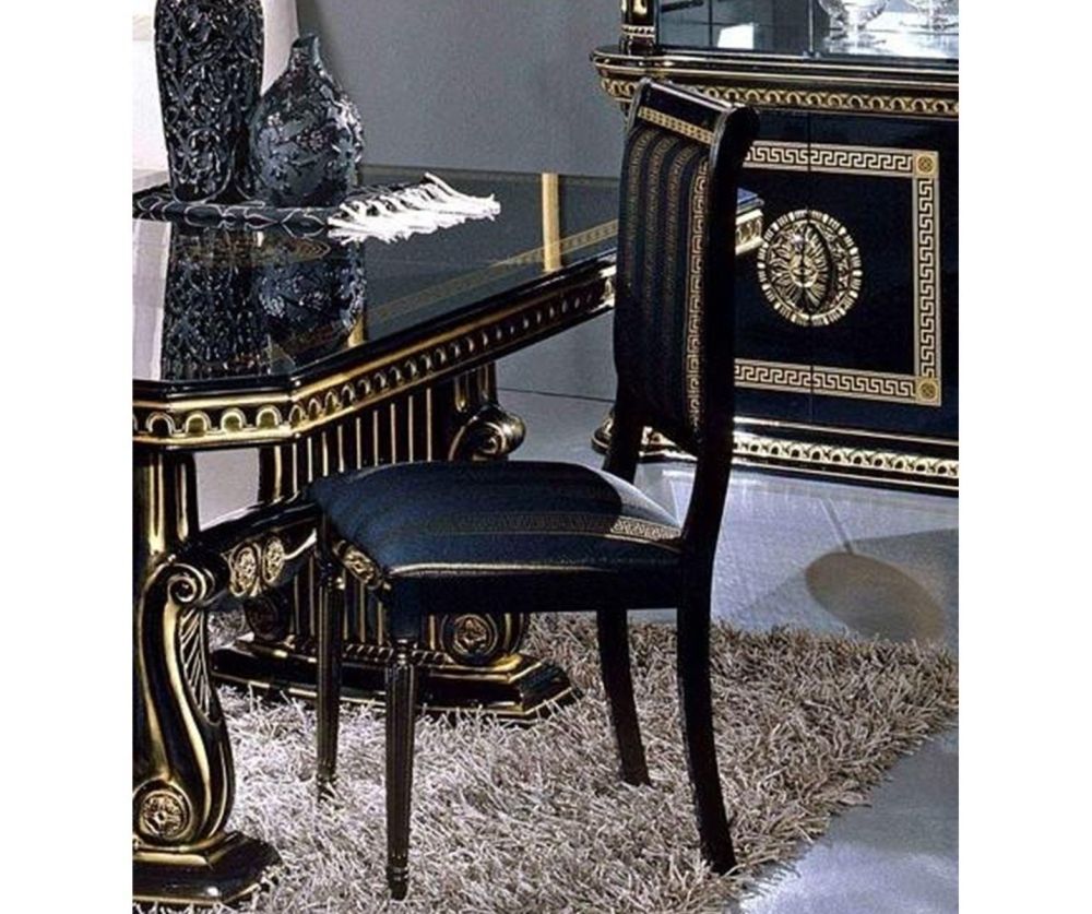 H2O Design Aurora Black and Gold Italian Rossella Dining Chair in Pair