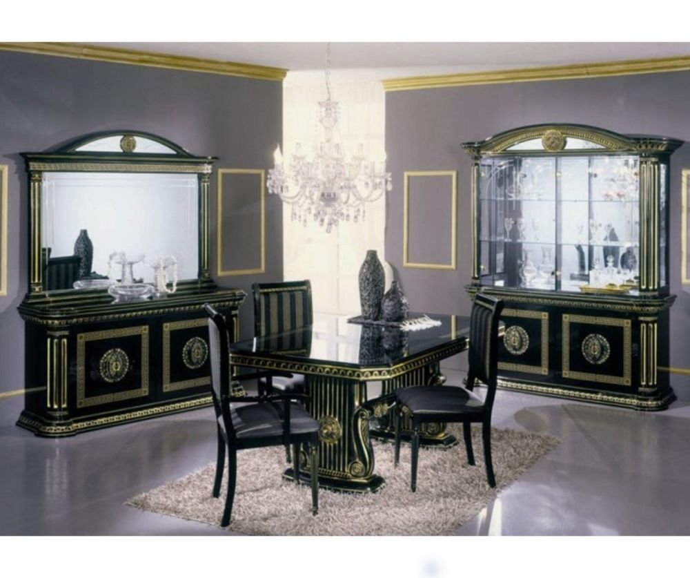 H2O Design Aurora Black and Gold Rossella Italian Dining Armchair