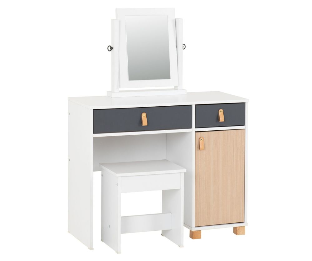 Seconique Furniture Brooklyn Oak And Grey Dressing Table Set
