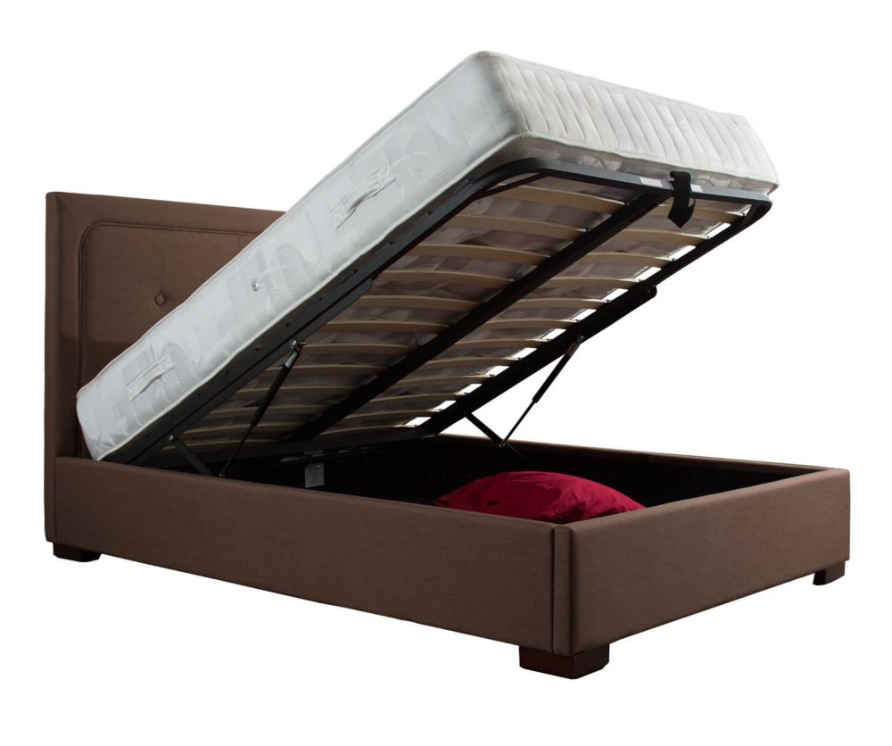 Artisan Light Brown Fabric Ottoman Bed Frame