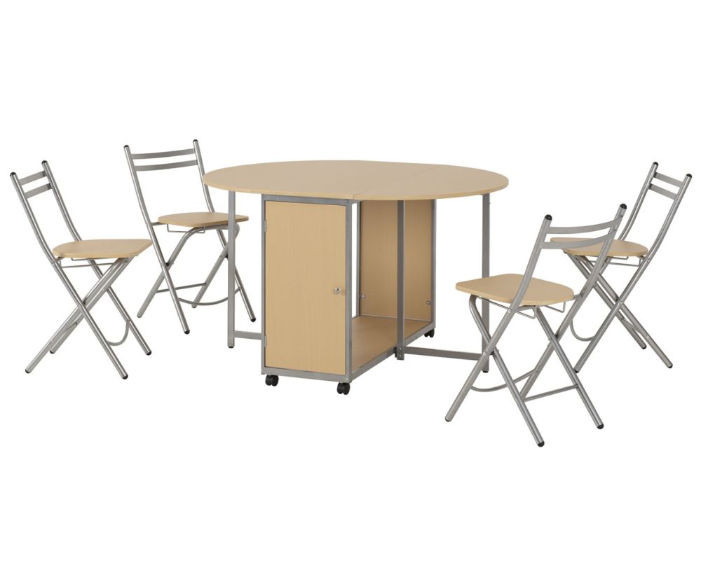 Seconique Furniture Budget Beech And Silver Butterfly Dining Set