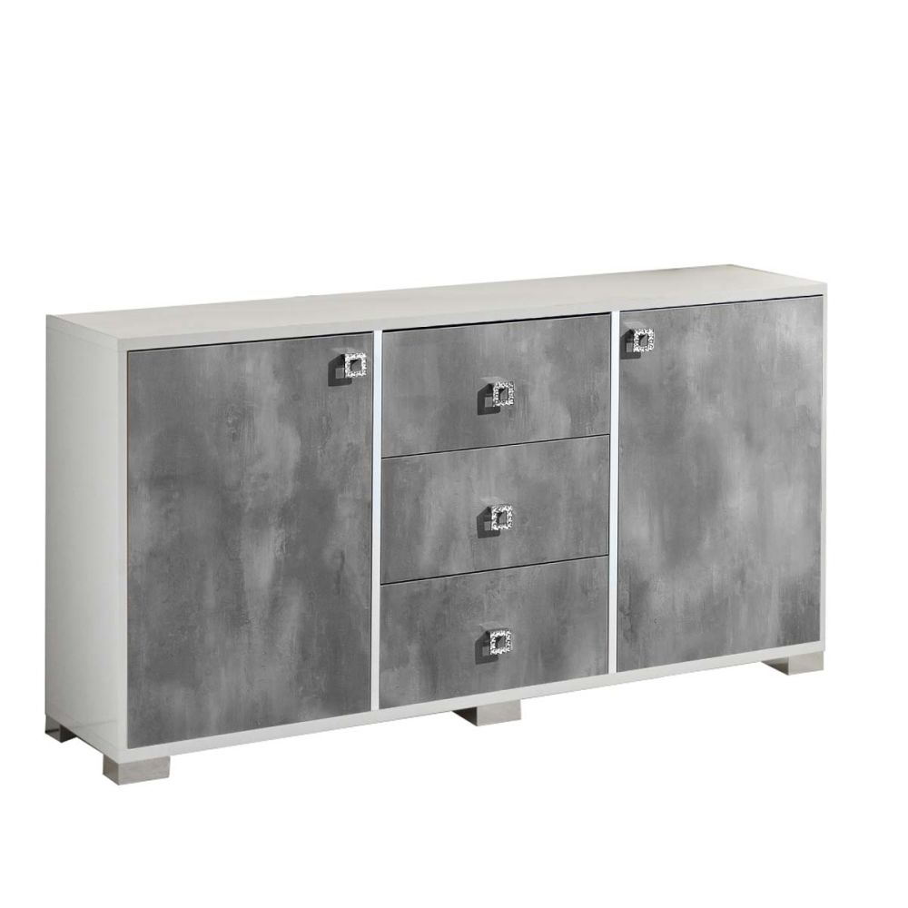 Ben Company Stella White and Grey Finish Italian Sideboard