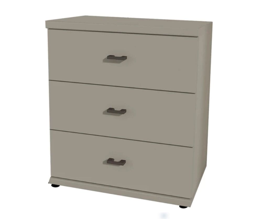 Wiemann Cairns Pebble Grey 3 Drawer Bedside Cabinet