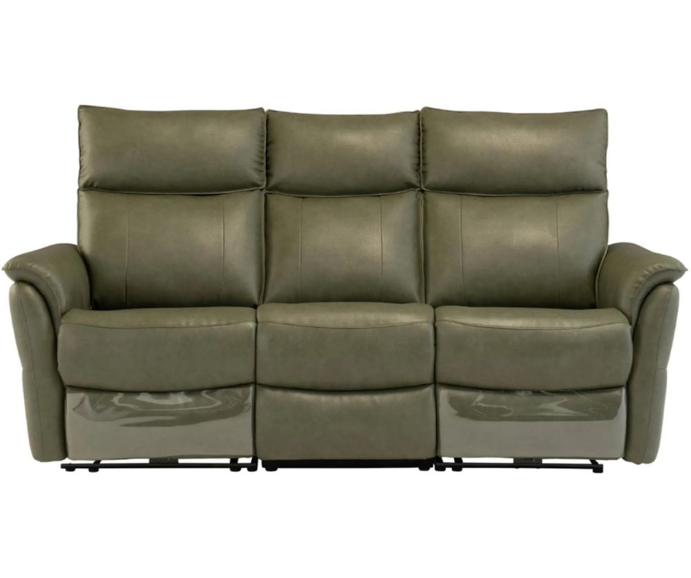 World Furniture Cerano Green Faux Leather Electric Recliner 3 Seater Sofa