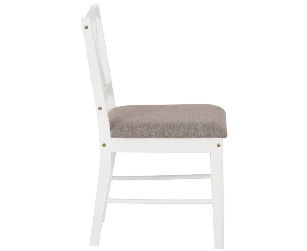 Seconique Furniture Balfour White And Oak And Grey Fabric Dining Set
