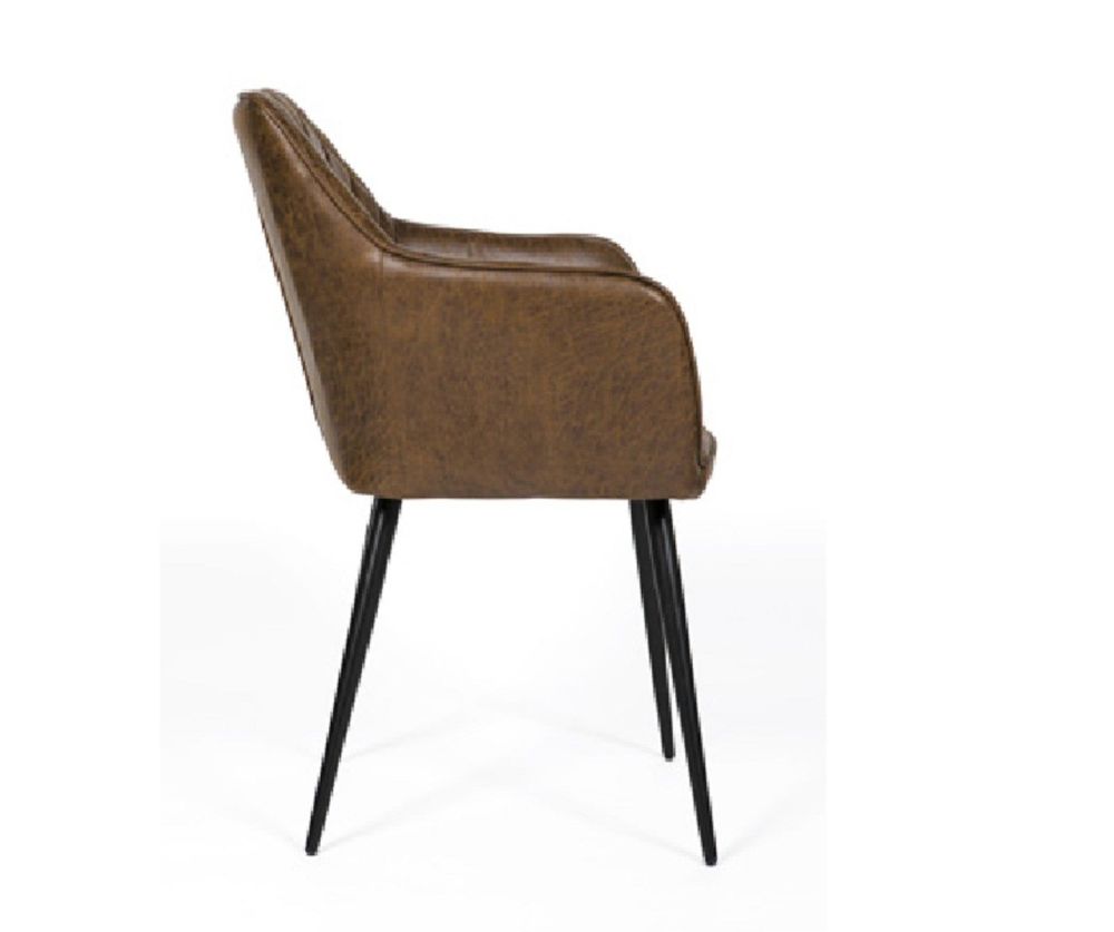 Furniture Link Charlie Antique Brown Carver Dining Chair in Pair