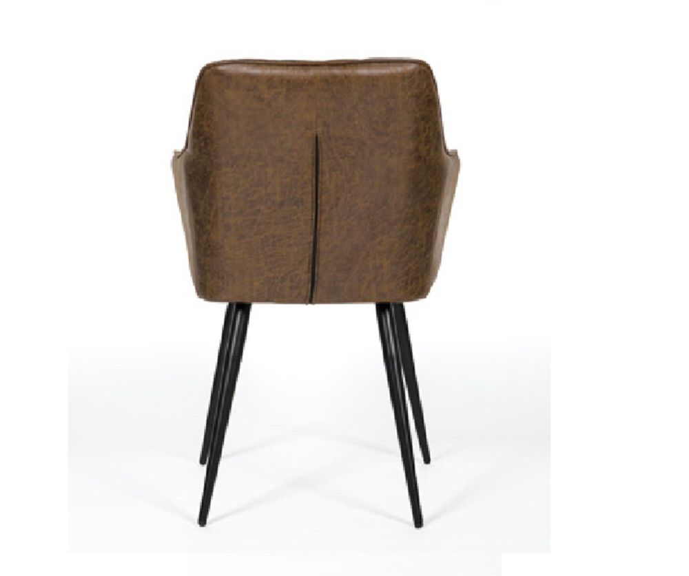 Furniture Link Charlie Antique Brown Carver Dining Chair in Pair