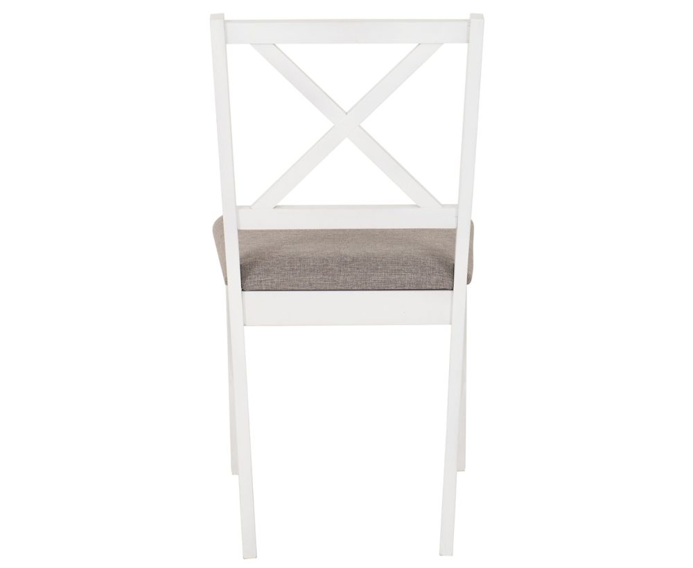 Seconique Furniture Balfour White And Oak And Grey Fabric Dining Set