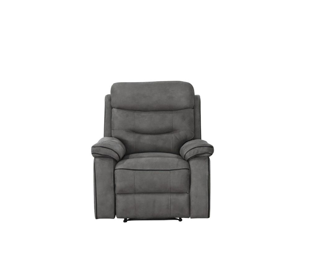 Gabrielle Charcoal Fabric Recliner 3+2+1 Sofa Set