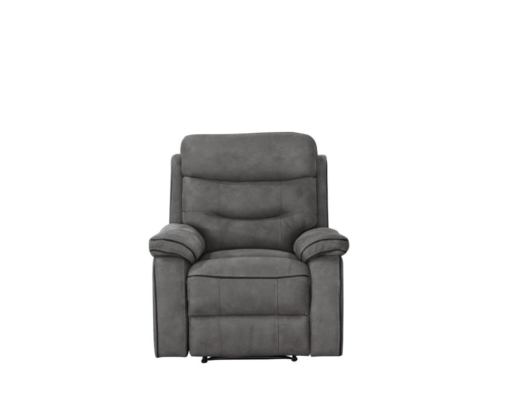 Gabrielle Charcoal Fabric Recliner 3+1+1 Sofa Set