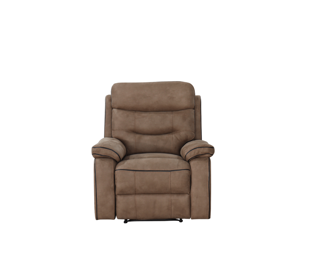Gabrielle Brown Fabric Recliner 3+1+1 Sofa Set