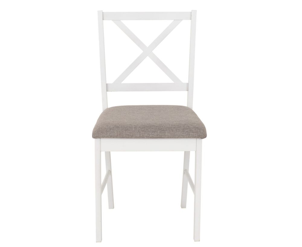 Seconique Furniture Balfour White And Oak And Grey Fabric Dining Set