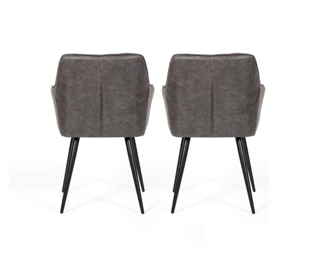 Furniture Link Charlie Grey Carver Dining Chair in Pair