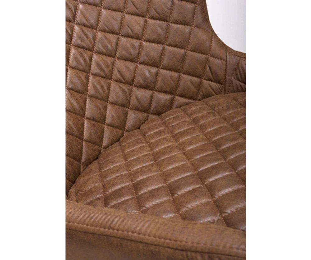 Furniture Link Charlie Antique Brown Faux Leather Bar Stool in Pair