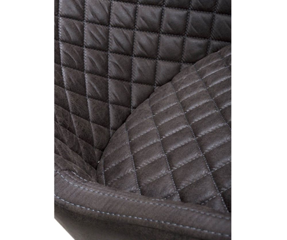 Furniture Link Charlie Grey Faux Leather Bar Stool in Pair