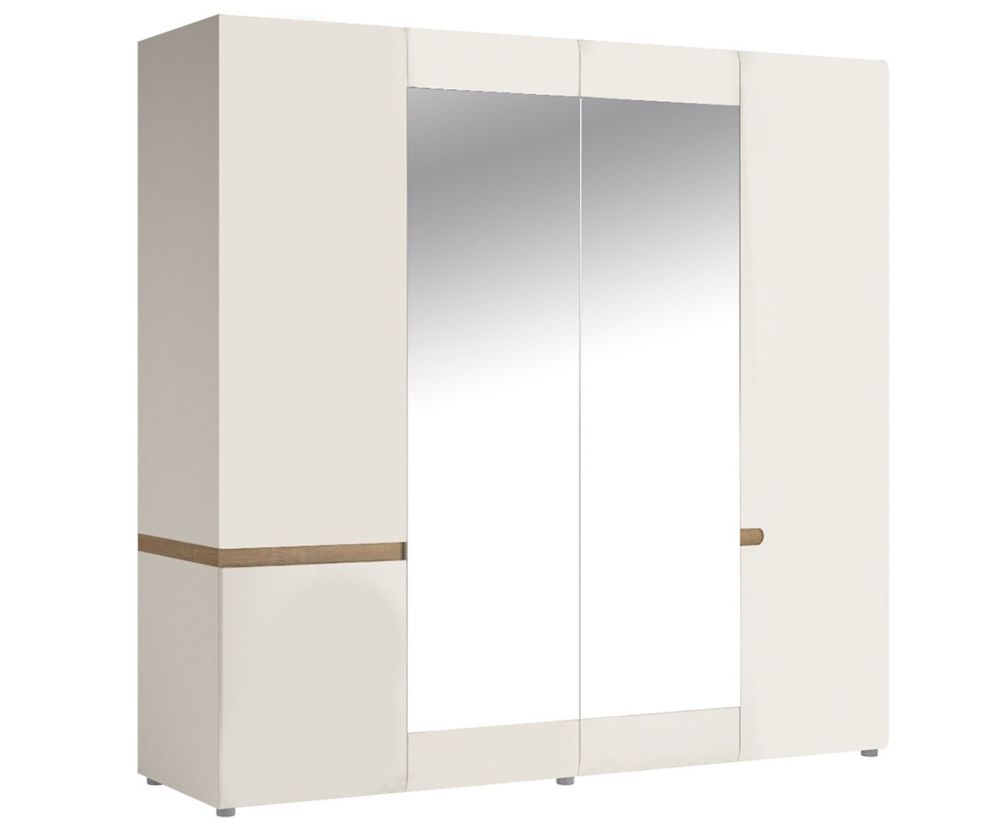 FTG Chelsea 4 Door Wardrobe with Mirror