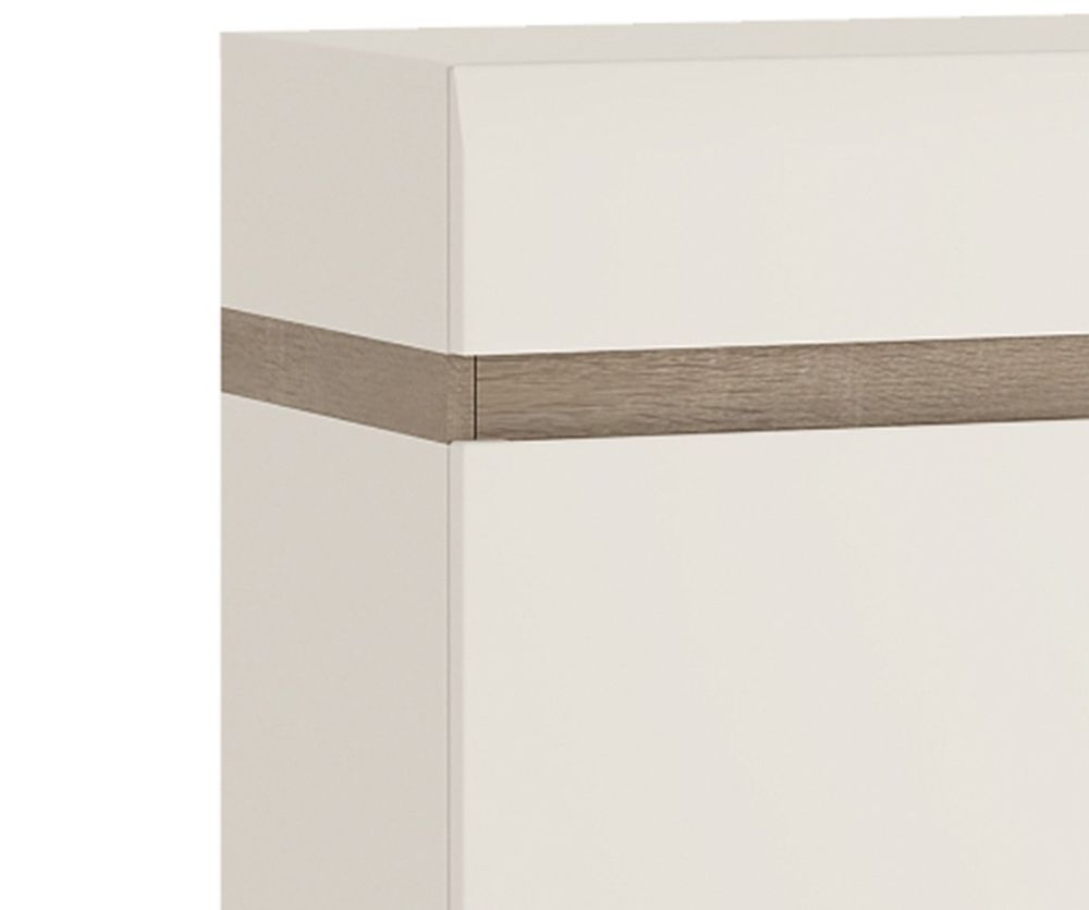FTG Chelsea White Living 1 Drawer 2 Door Sideboard with Truffle Oak Trim