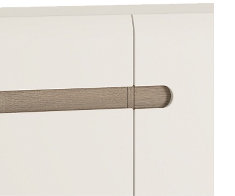 FTG Chelsea White Living 1 Drawer 2 Door Sideboard with Truffle Oak Trim