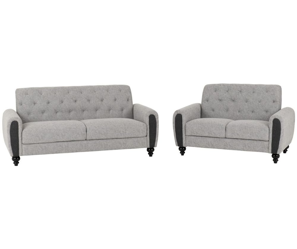 Seconique Furniture Chester Light Grey 3+2 Sofa Set