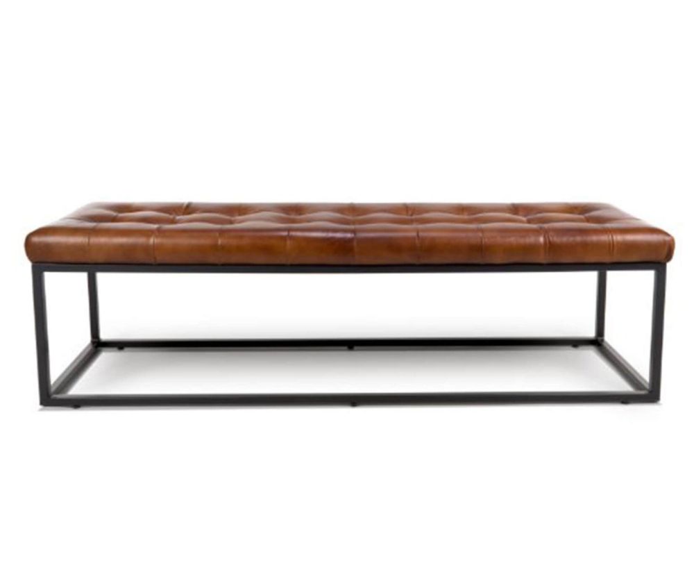 Furniture Link Chester Tan Leather Dining Bench