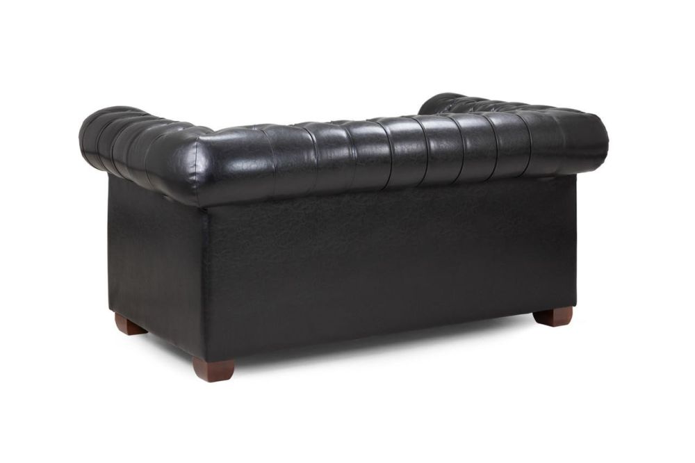 Mallow Black Leather 2 Seater Sofa