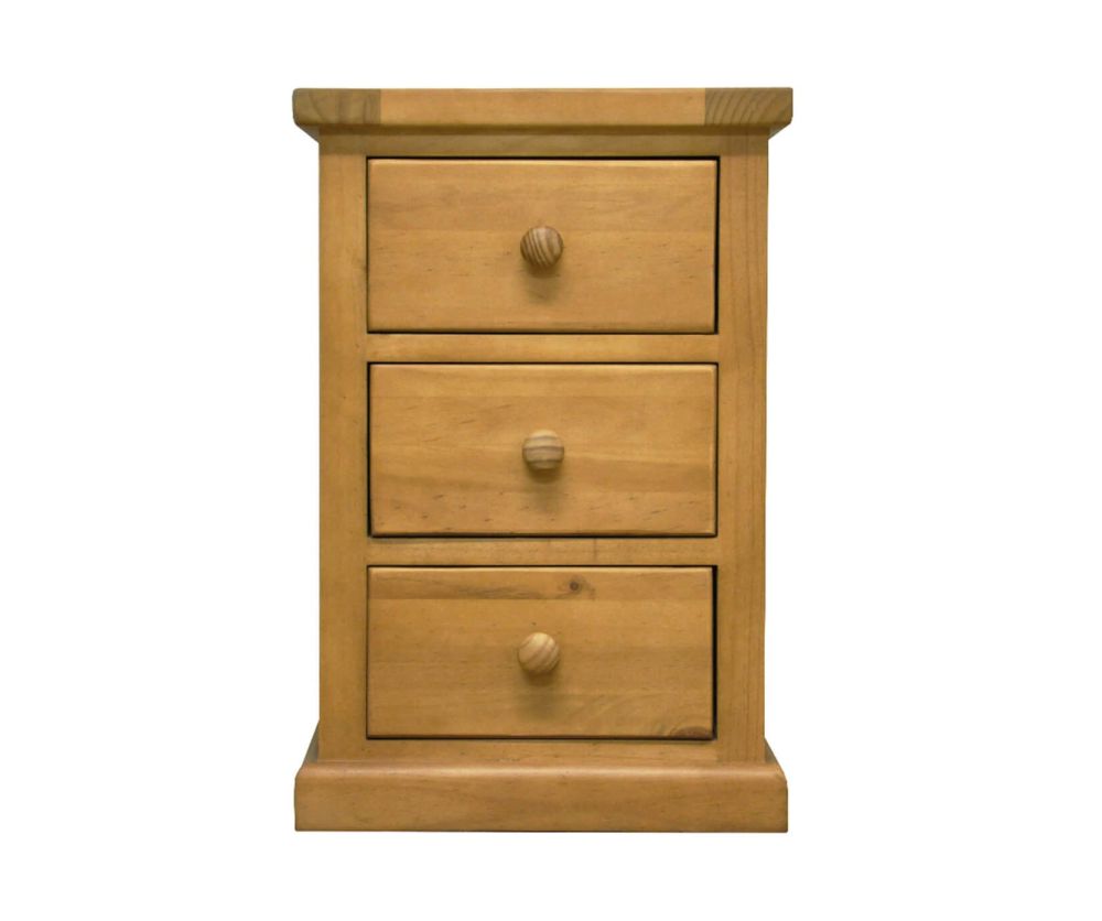 Heritance Bold Pine Large 3 Drawer Bedside Table