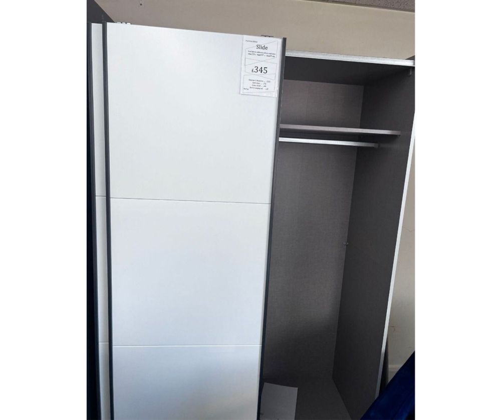Clearance Rauch Slide White and Grey 2 door Sliding Wardrobe