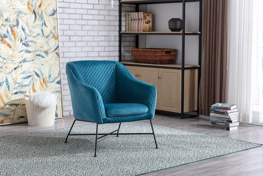 Furniture Link Cleo Federal Blue Accent Chair