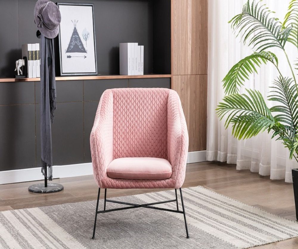 Furniture Link Cleo Powder Pink Accent Chair